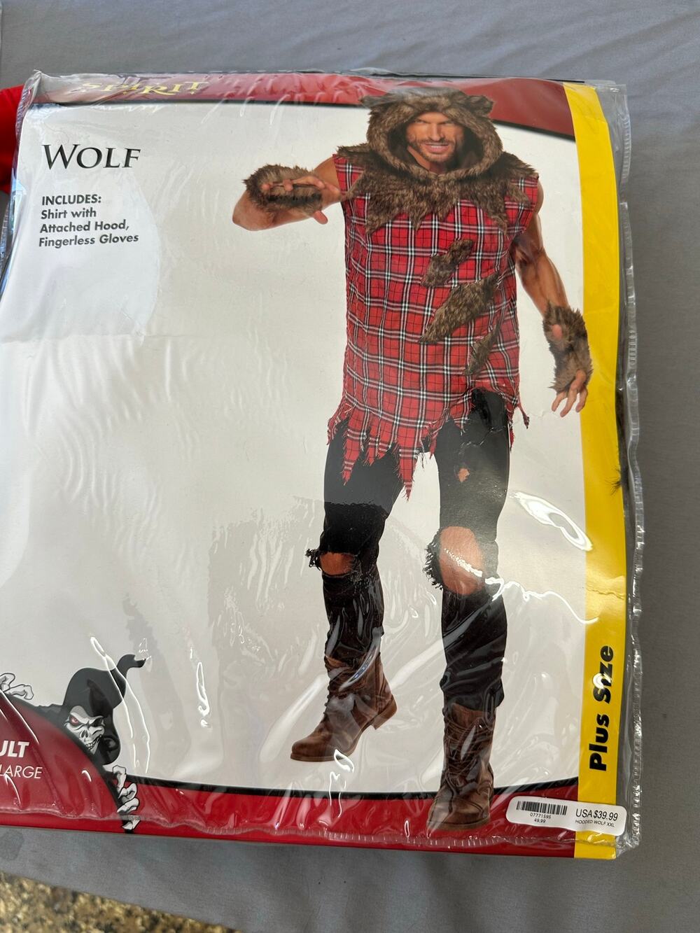 Spirit Adults Hooded Wolf Costume Size 2XL